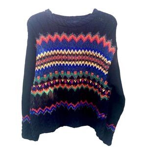 Vintage Lizwear Hand Knit Argyle Sweater